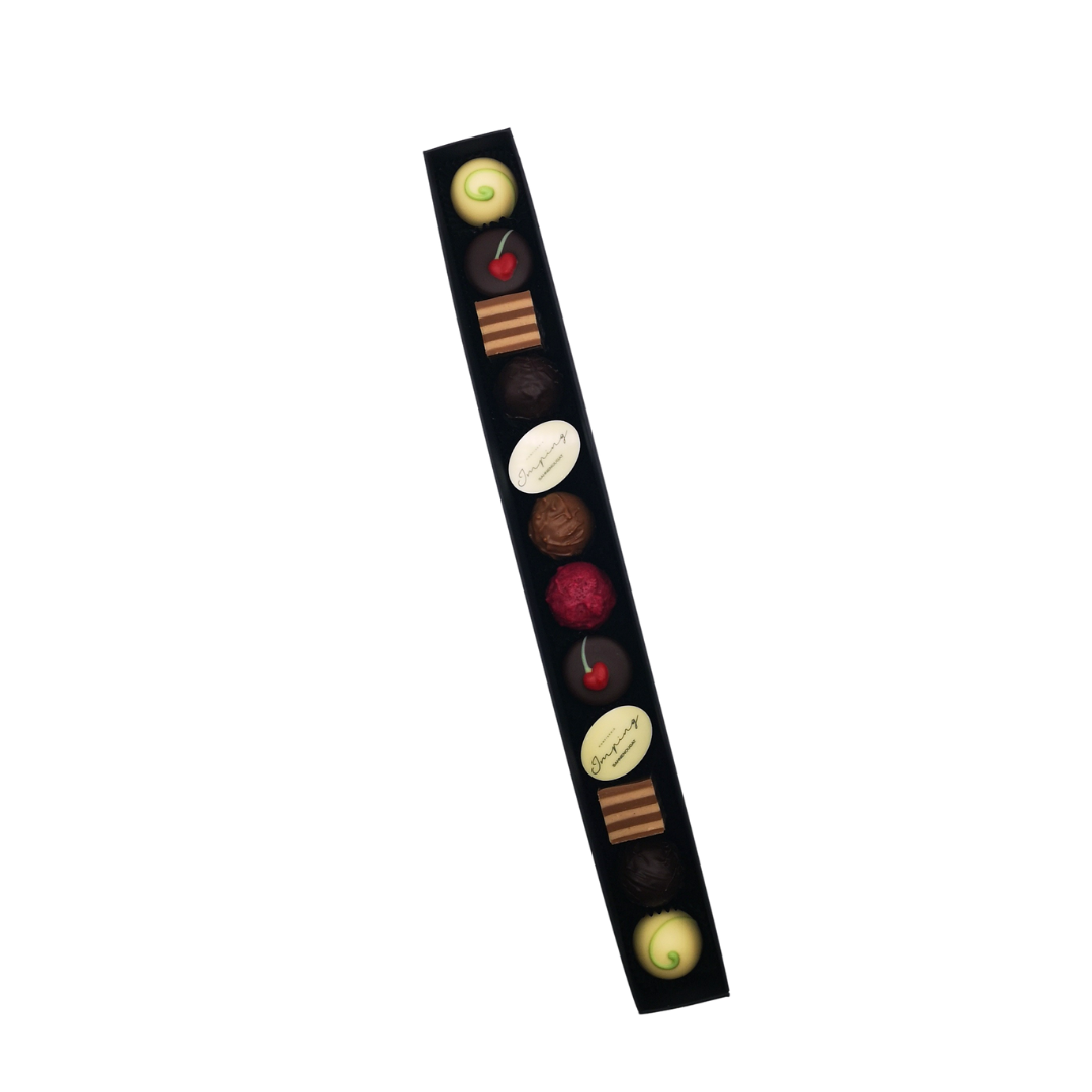 12er Pralinenstange mit zwei Motivpralinen